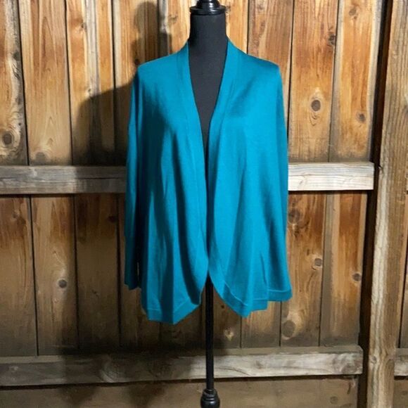 Eileen Fisher cardigan 100% merino wool ribbed green PS NWOT FIRM on PRICE - Picture 1 of 5